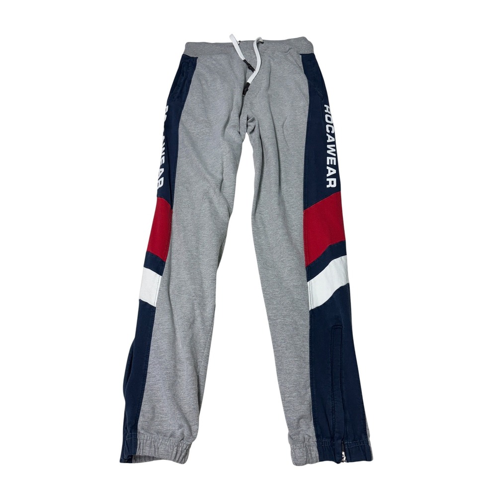 Rocawear Mens Joggers‎ Gray Colorblock Sweatpants Size L 30x31 Graphic Logo  Hem